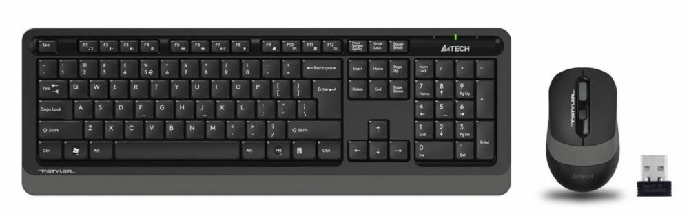 A4TECH ΑΣΥΡΜΑΤΟ SET FG1010 ΠΛΗΚΤΡΟΛΟΓΙΟ - ΠΟΝΤΙΚΙ F1010, ΜΑΥΡΟ/ΓΚΡΙ