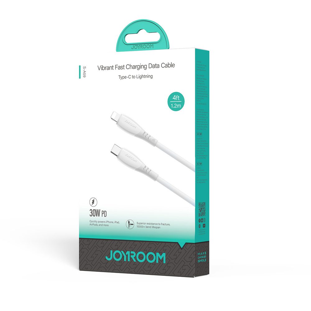 203859_7 Joyroom S-A59 Vibrant Series 30W USB-C - Lightning cable 1.2m - whiteeng