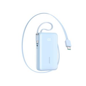 Joyroom JR-PR2L 10000mAh 35W Power Bank with Built-in Retractable USB-C Cable and USB-C Lanyard Cable - Blueeng