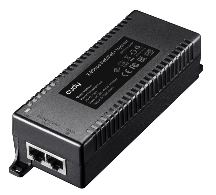 20427 CUDY POE500 30W 2.5GBPS POE+/POE INJECTOR