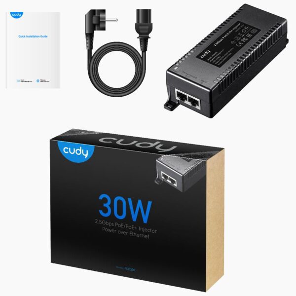 20428 CUDY POE500 30W 2.5GBPS POE+/POE INJECTOR