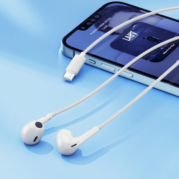 QCY LH1 In-Ear Wired Headphones with Remote and Microphone 1.15m - Whiteeng