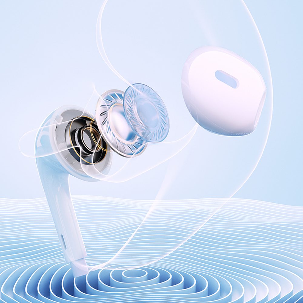 QCY LH1 In-Ear Wired Headphones with Remote and Microphone 1.15m - Whiteeng