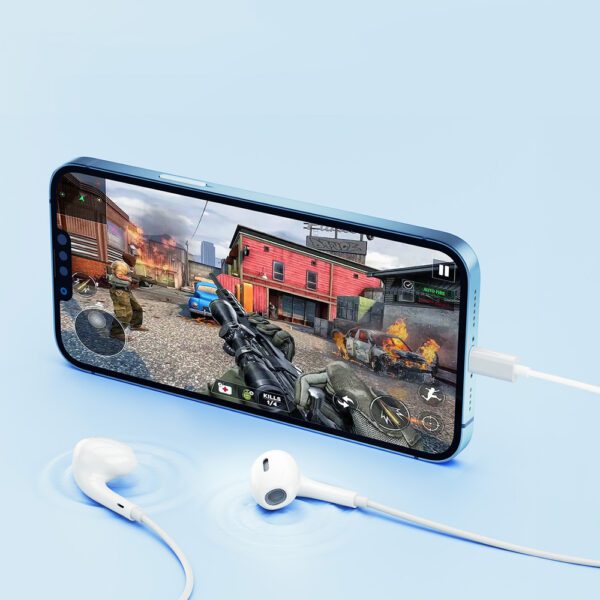 QCY LH1 In-Ear Wired Headphones with Remote and Microphone 1.15m - Whiteeng