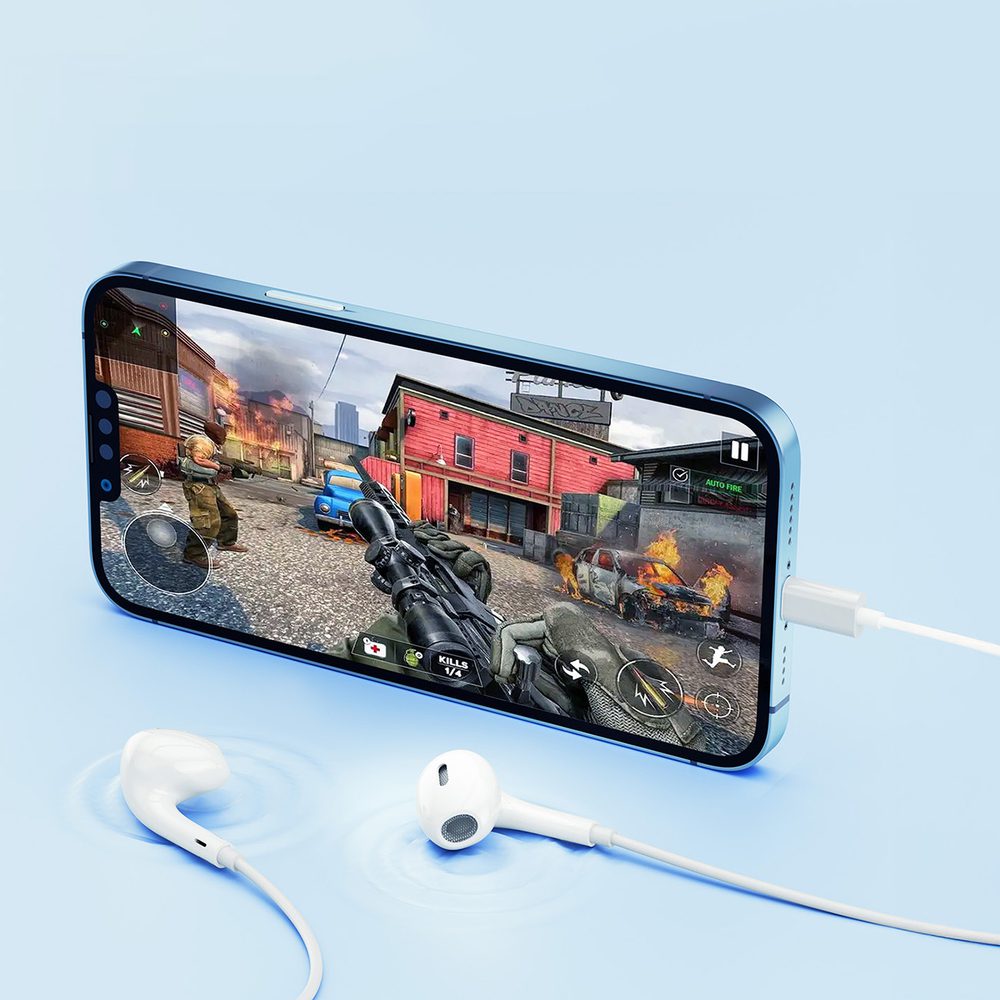 QCY LH1 In-Ear Wired Headphones with Remote and Microphone 1.15m - Whiteeng