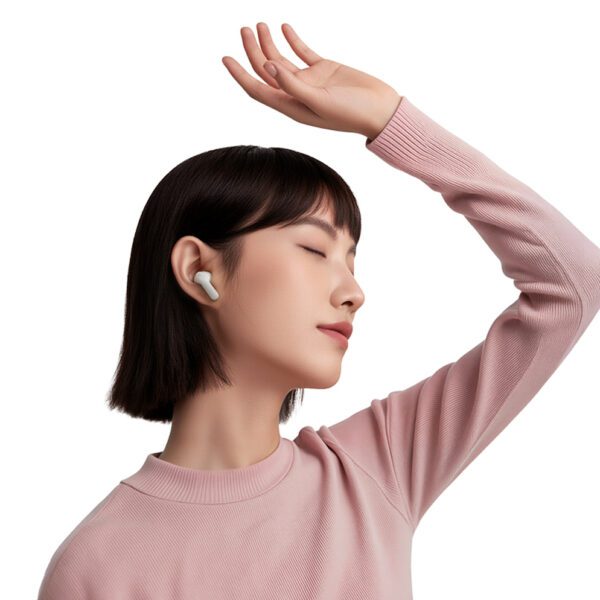 QCY Buds In-Ear Headphones with ENC SBC IPX4 Bluetooth 5.4 - Whiteeng