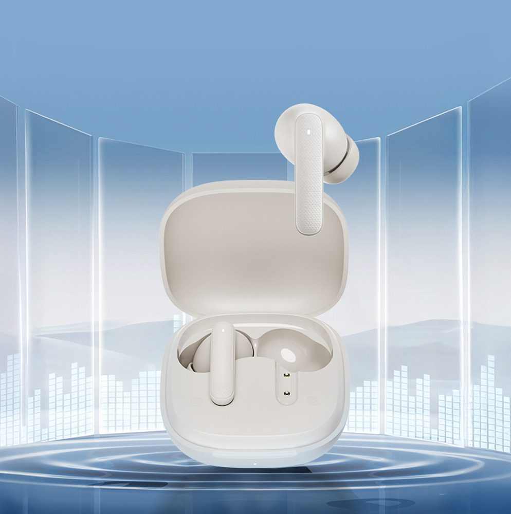 QCY Buds In-Ear Headphones with ENC SBC IPX4 Bluetooth 5.4 - Whiteeng