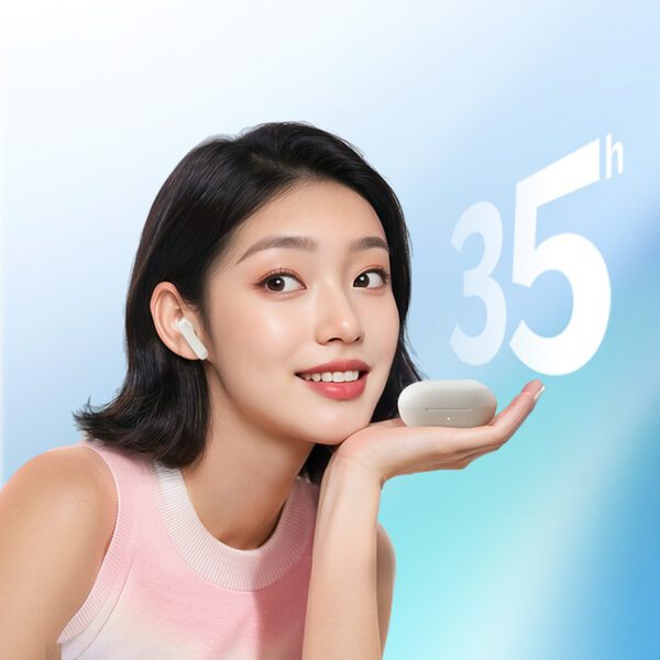 QCY Buds In-Ear Headphones with ENC SBC IPX4 Bluetooth 5.4 - Whiteeng