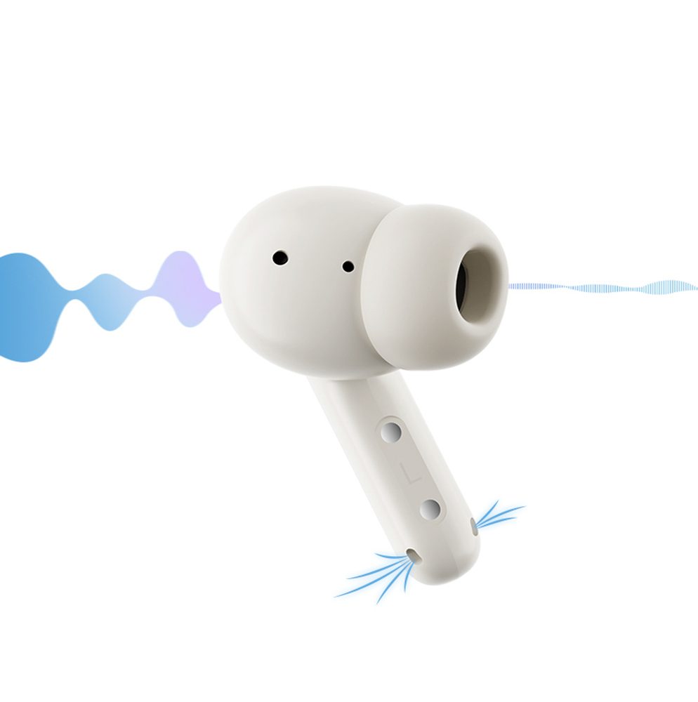 QCY Buds In-Ear Headphones with ENC SBC IPX4 Bluetooth 5.4 - Whiteeng