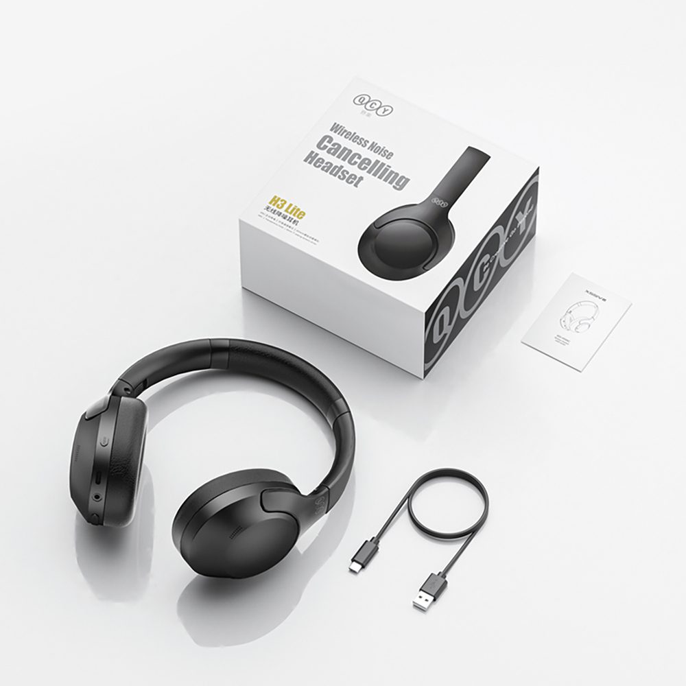 QCY H3 Lite Over-Ear Headphones with ANC Bluetooth 5.3 - Blackeng