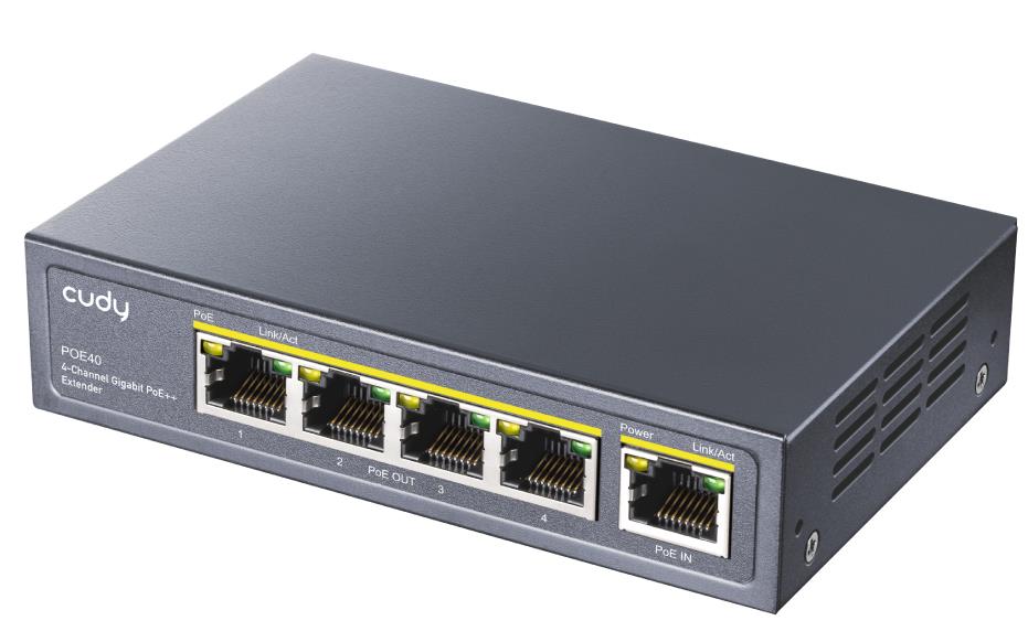 CUDY POE40 4 CHANNEL GIGABIT POE ++ EXTENDER