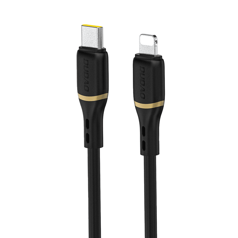 Dudao L25X USB-C - Lightning Cable 1m 30W with Soft Silicone Braid - Blackeng