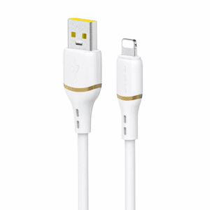 Dudao L25L USB-A - Lightning Cable 1m 30W with Soft Silicone Braid - Whiteeng