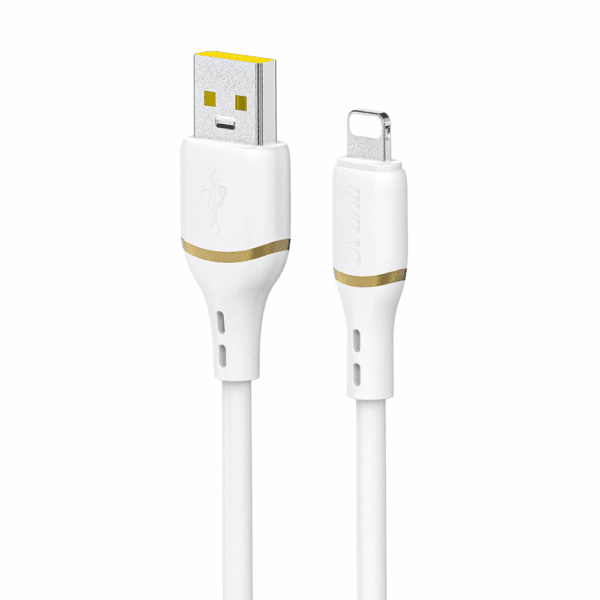 Dudao L25L USB-A - Lightning Cable 1m 30W with Soft Silicone Braid - Whiteeng