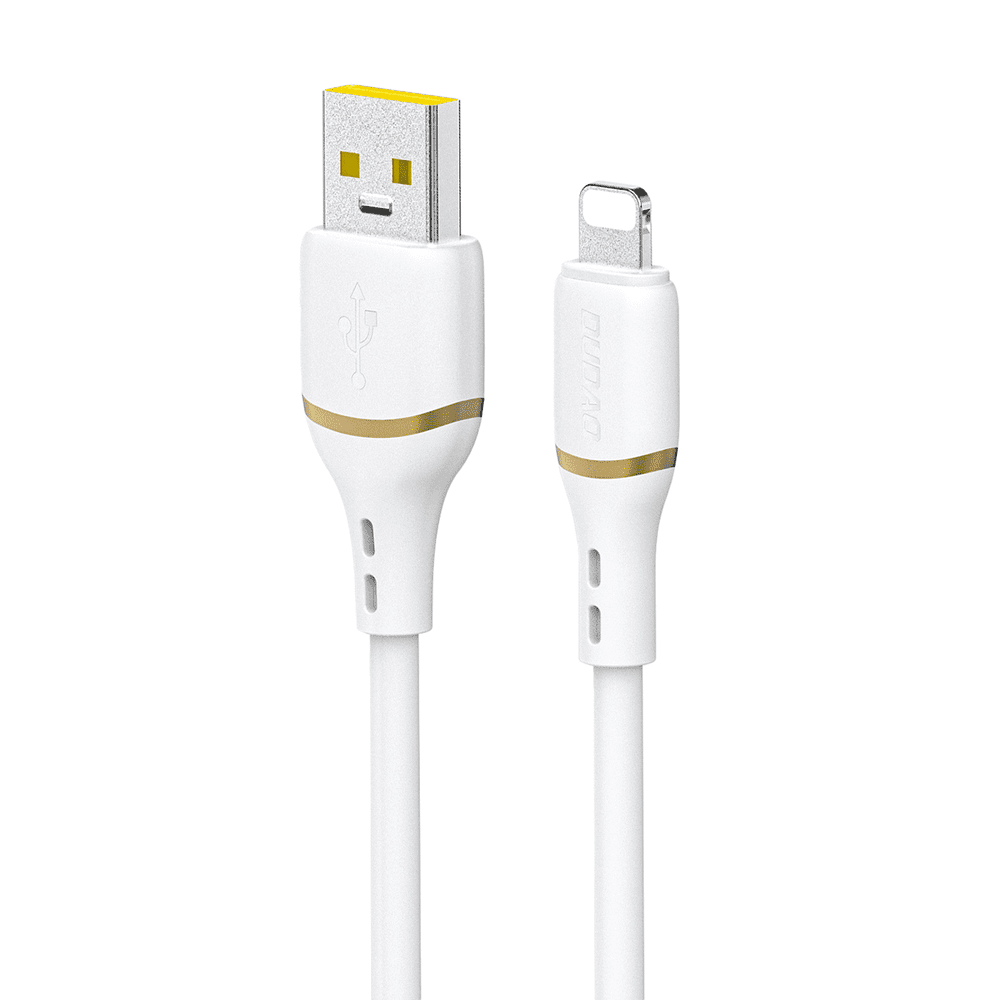 Dudao L25L USB-A - Lightning Cable 1m 30W with Soft Silicone Braid - Whiteeng