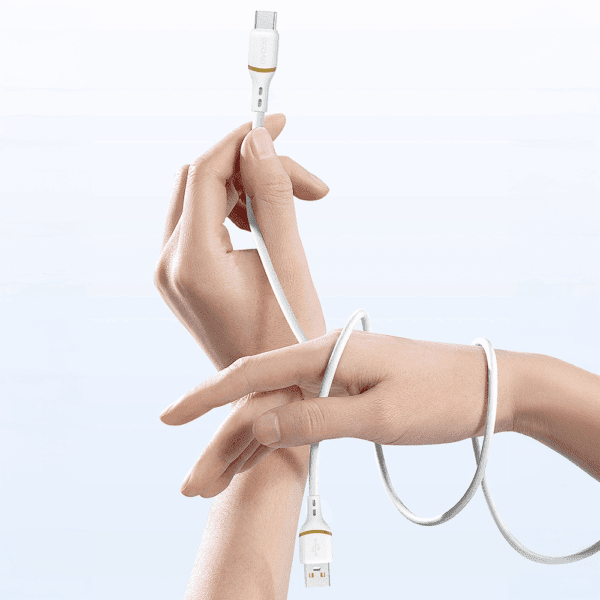 Dudao L25L USB-A - Lightning Cable 1m 30W with Soft Silicone Braid - Whiteeng