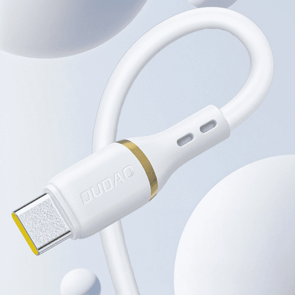 Dudao L25L USB-A - Lightning Cable 1m 30W with Soft Silicone Braid - Whiteeng