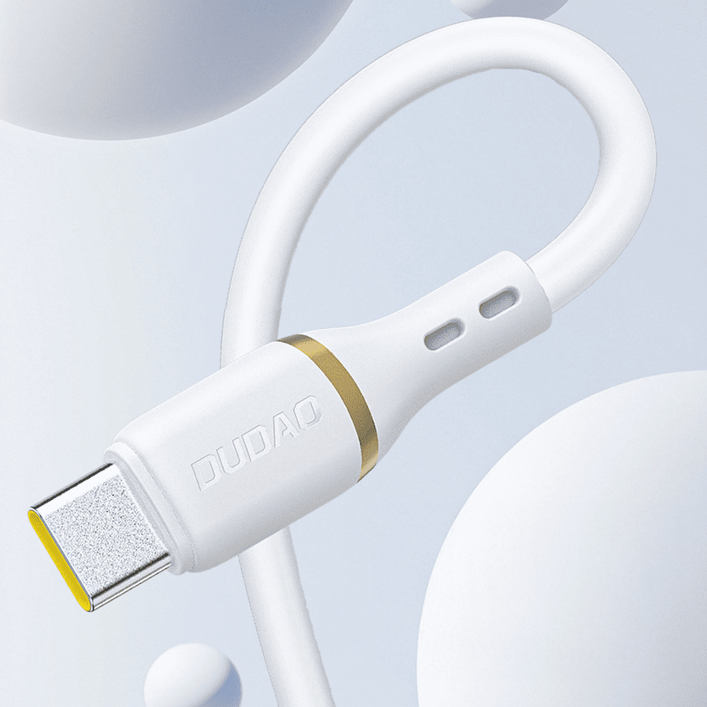 Dudao L25L USB-A - Lightning Cable 1m 30W with Soft Silicone Braid - Whiteeng