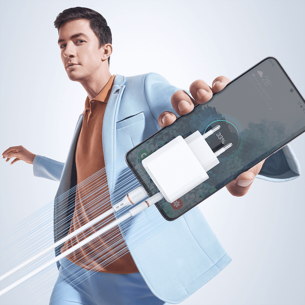 Dudao L25L USB-A - Lightning Cable 1m 30W with Soft Silicone Braid - Whiteeng