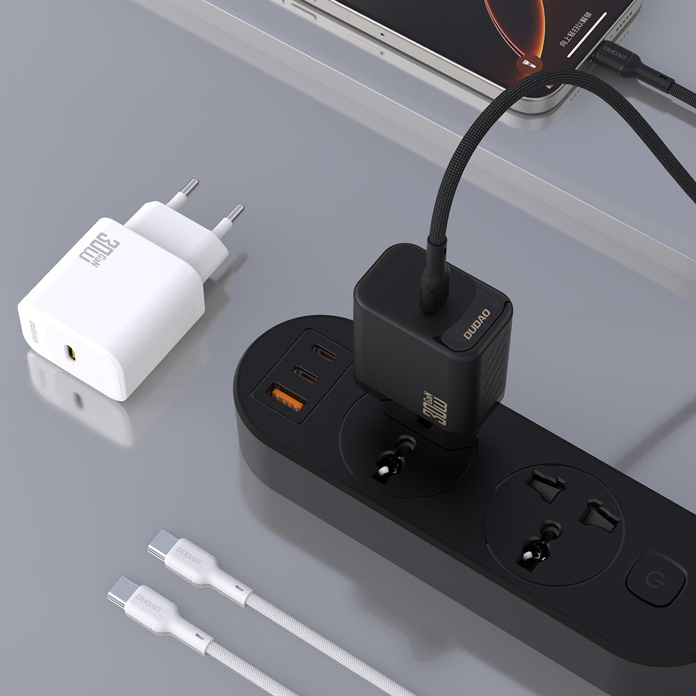 204510_3 Dudao A27PCEU PD 30W GaN USB-C Wall Charger with USB-C Cable - Blackeng