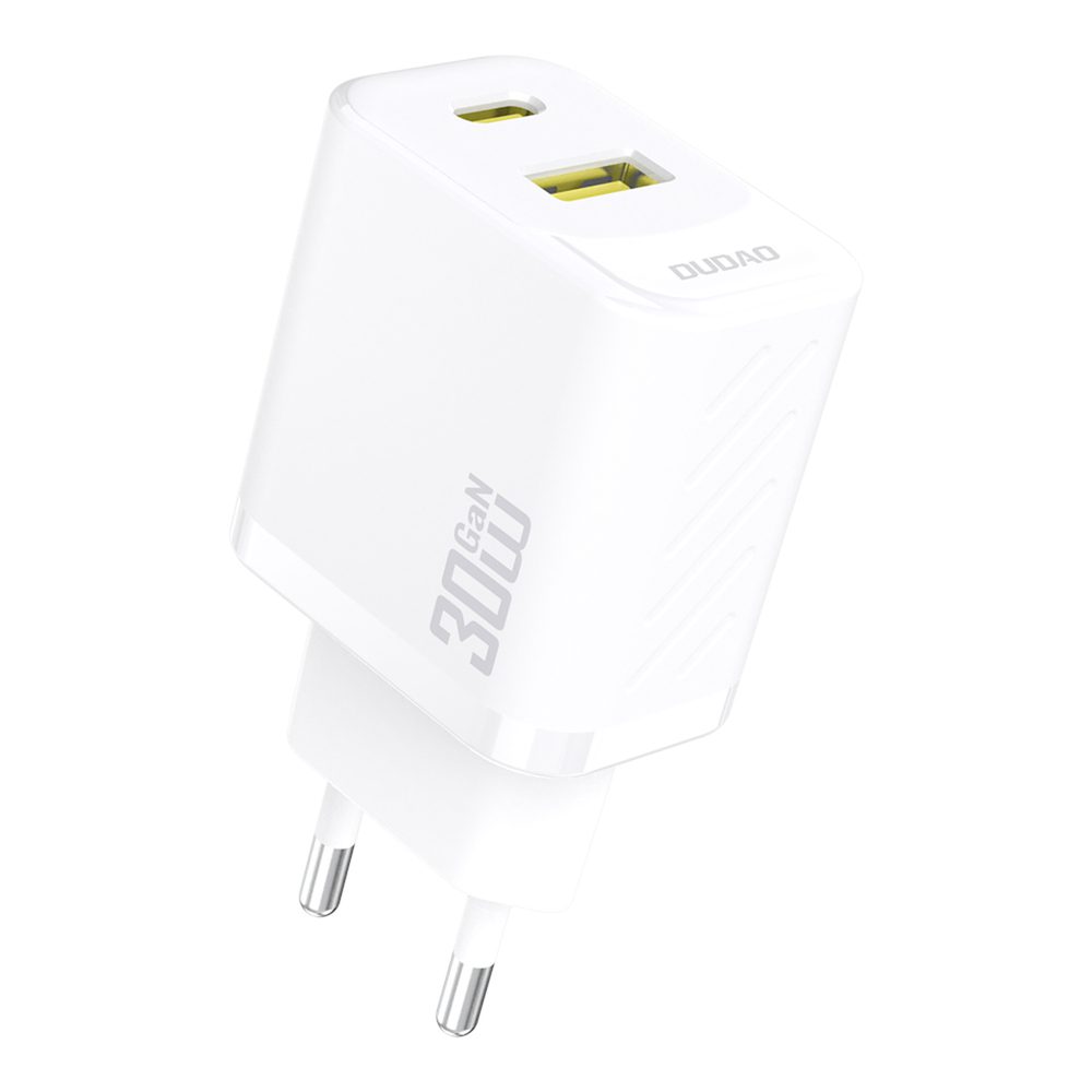 204513_1 Dudao A27TEU PD 30W GaN USB-A USB-C Wall Charger - Whiteeng