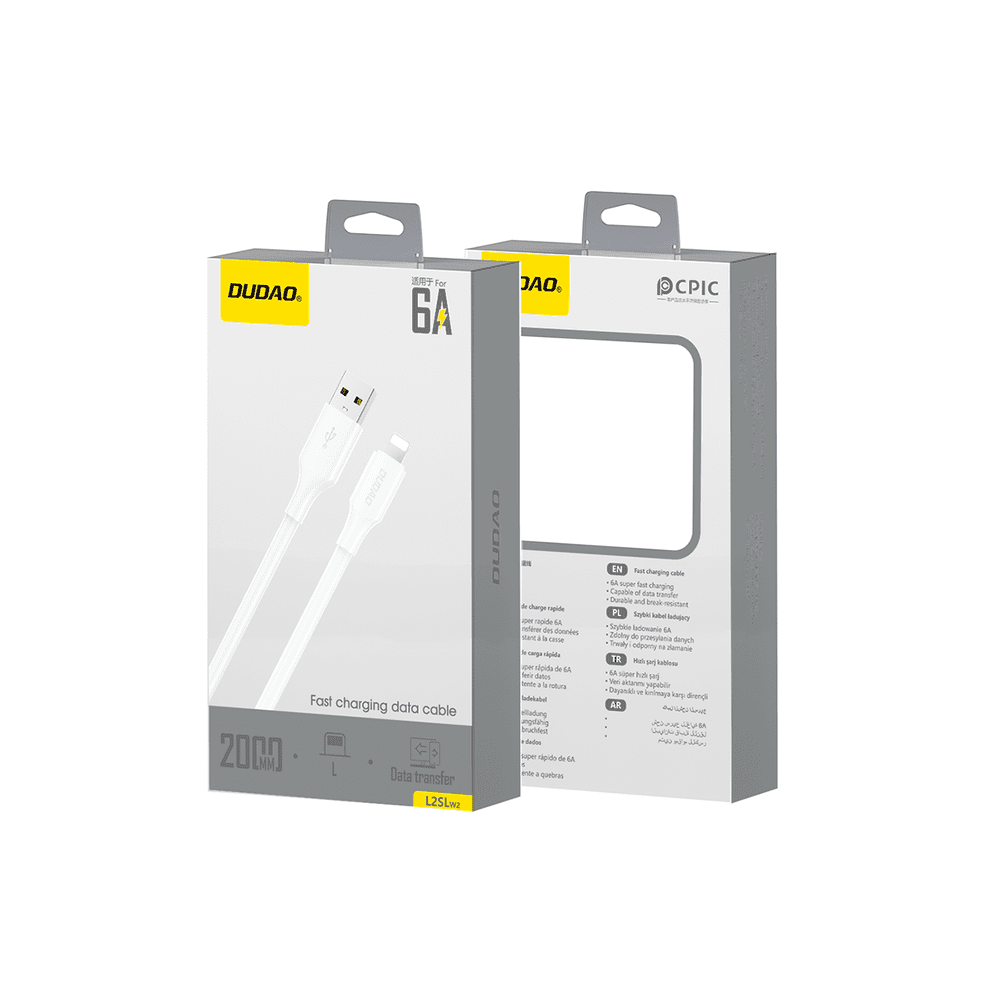 Dudao L2sL USB-A - Lightning 6A Cable 1.2m - Whiteeng