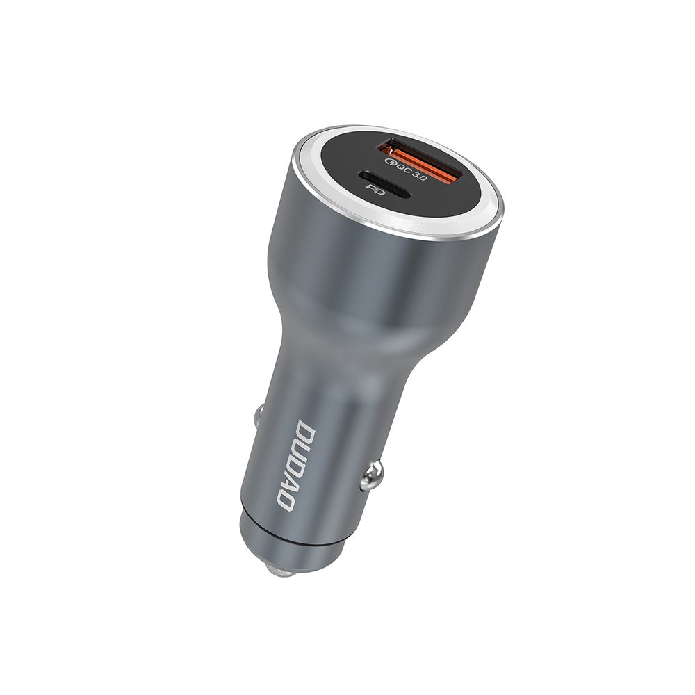 Dudao R4Ultra 120W Power Delivery Quick Charge LED Car Charger USB-A USB-C - Grayeng