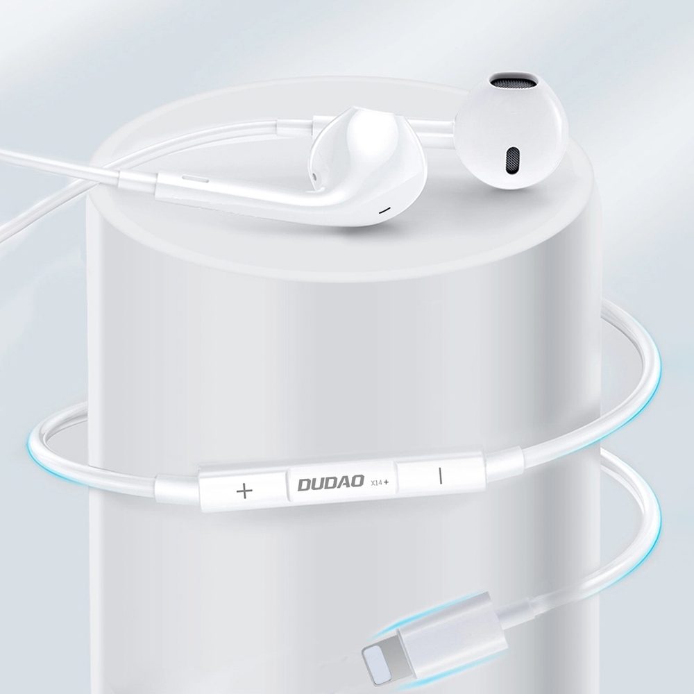 Dudao X14+ Wired In-Ear Headphones with Lightning Connector 1.2m - Whiteeng