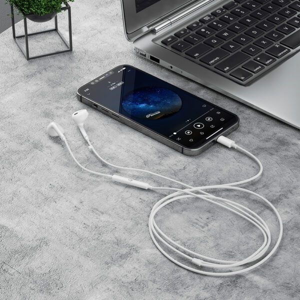 Dudao X14+ Wired In-Ear Headphones with Lightning Connector 1.2m - Whiteeng