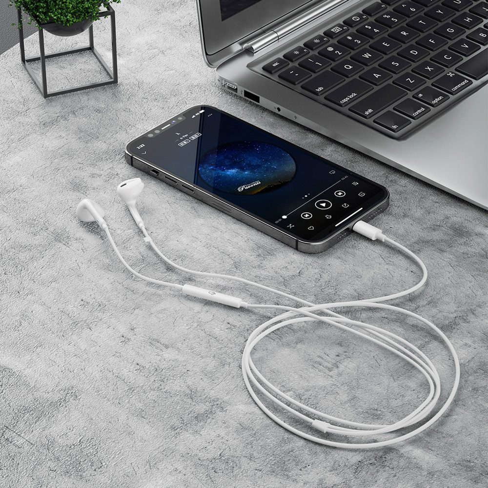 Dudao X14+ Wired In-Ear Headphones with Lightning Connector 1.2m - Whiteeng