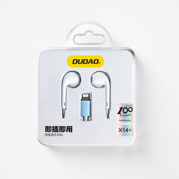 Dudao X14+ Wired In-Ear Headphones with Lightning Connector 1.2m - Whiteeng