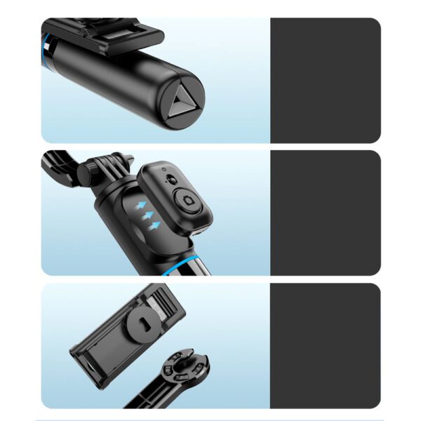 Selfie stick Dudao F18S 4-in-1 foldable tripod with remote control - blackeng