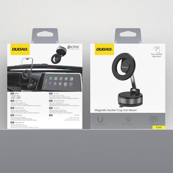 Dudao F24X MagSafe Compatible Car Holder with Suction Cup - Blackeng