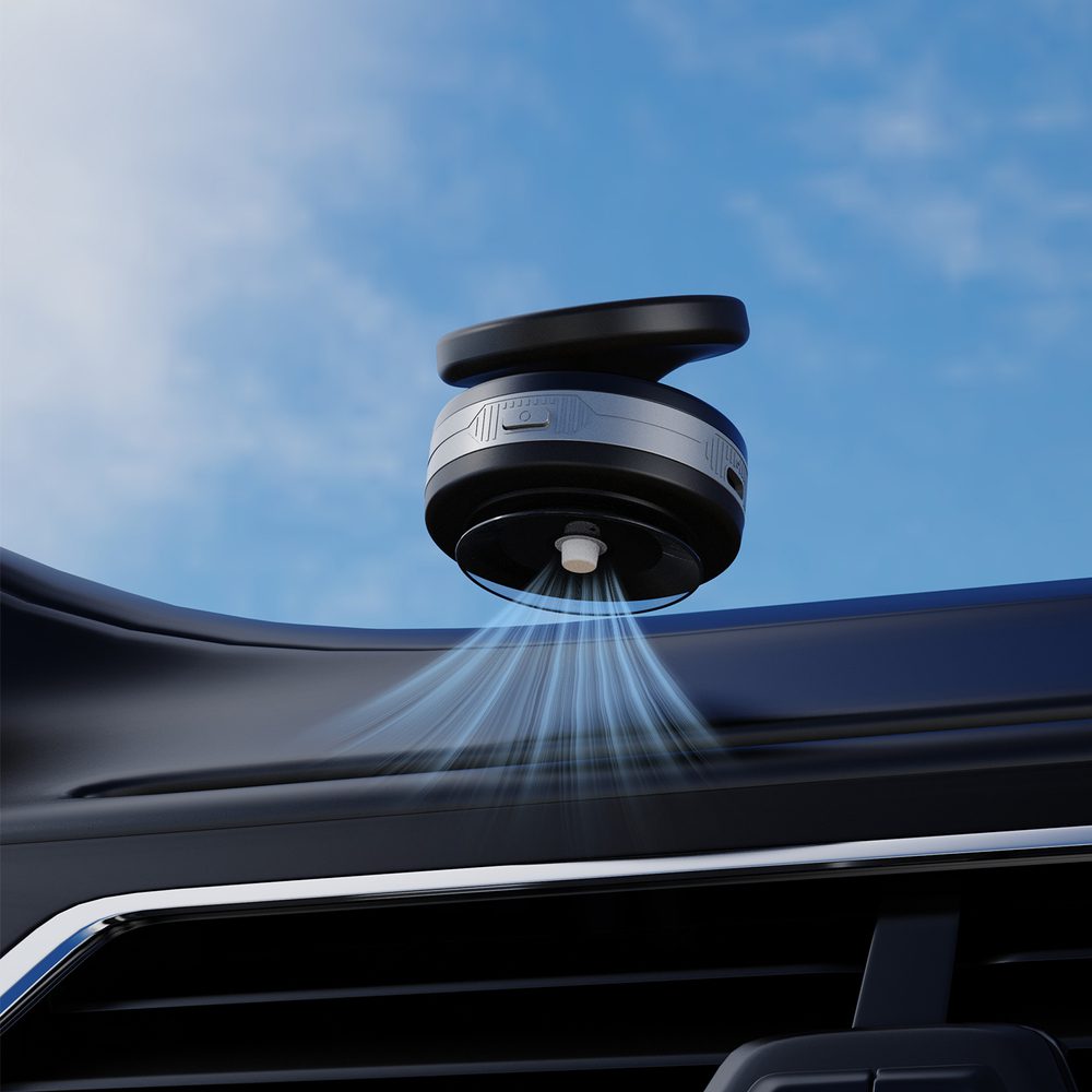 204530_3 Dudao F24MAX Car Holder with 15W Wireless Charger, MagSafe Compatible, with Automatic Suction Cup - Blackeng