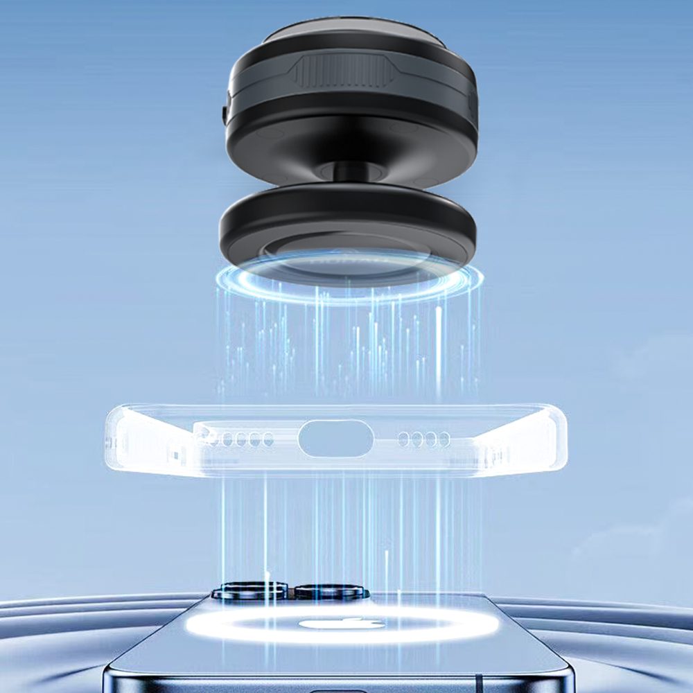 204530_6 Dudao F24MAX Car Holder with 15W Wireless Charger, MagSafe Compatible, with Automatic Suction Cup - Blackeng