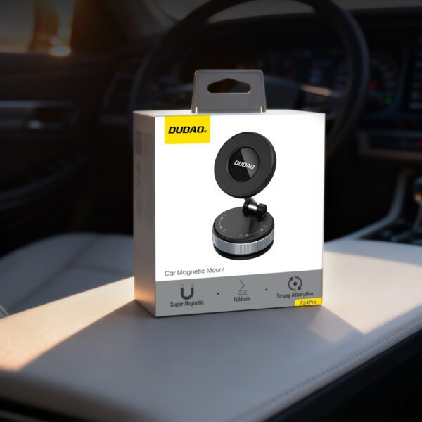 204531_7 Dudao F24PRO MagSafe Compatible Car Holder with Suction Cup for Windshield or Dashboard - Blackeng