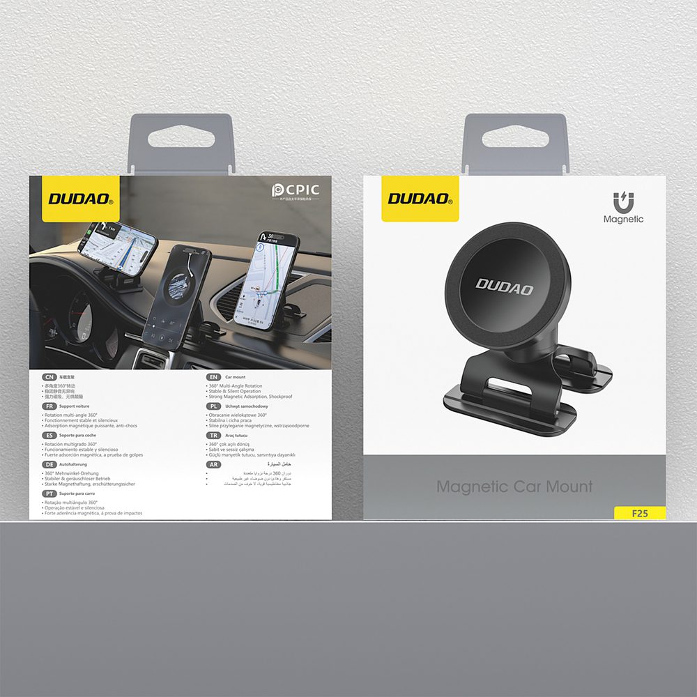 Dudao F25 MagSafe-compatible car mount for dashboard or windshield - blackeng