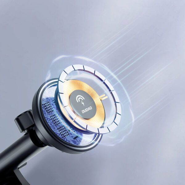 204534_5 Dudao F12MAX+ Car Holder with 15W Wireless Charger, Compatible with Magsafe - Blackeng