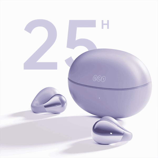 OWS QCY Crossky C30 Earphones with Clip IPX4 Bluetooth 5.4 - Purpleeng