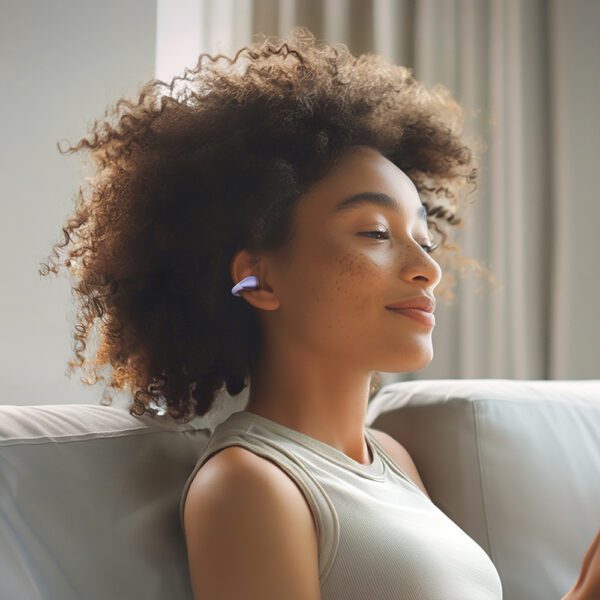 OWS QCY Crossky C30 Earphones with Clip IPX4 Bluetooth 5.4 - Purpleeng