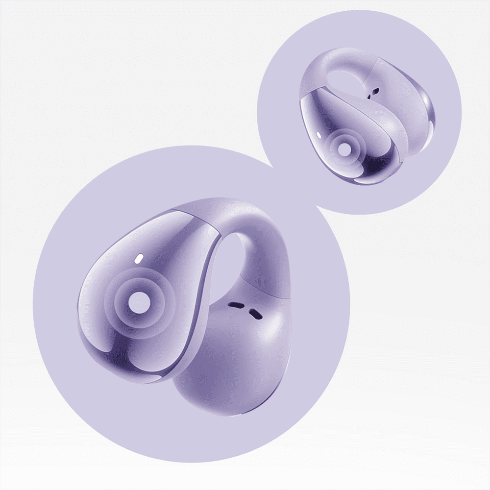 OWS QCY Crossky C30 Earphones with Clip IPX4 Bluetooth 5.4 - Purpleeng