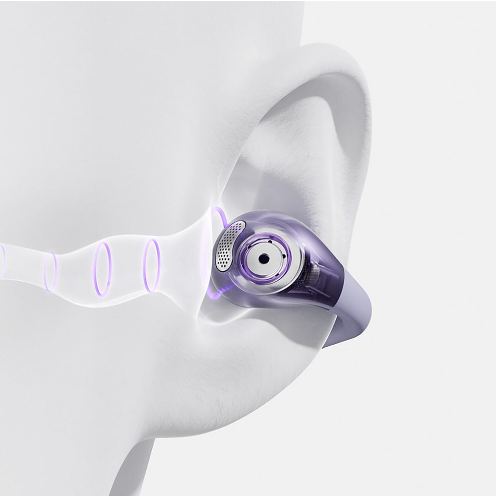 OWS QCY Crossky C30 Earphones with Clip IPX4 Bluetooth 5.4 - Purpleeng