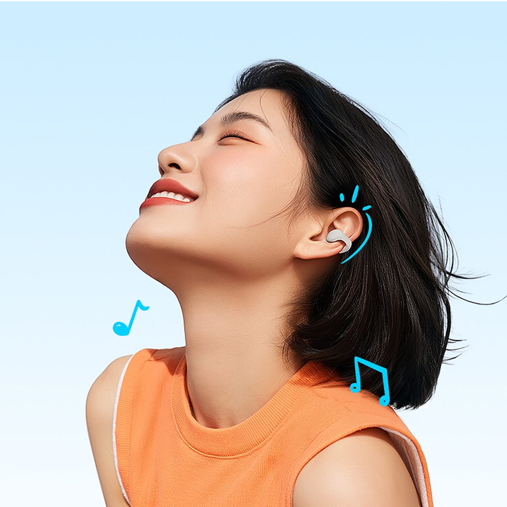 OWS QCY Crossky C10 Earphones with ENC Clip IPX5 Bluetooth 5.4 - Whiteeng