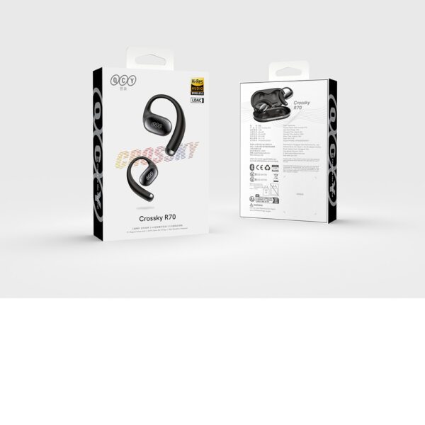 OWS QCY Crossky R70 LDAC IPX5 Headphones with Ear Hooks - Blackeng