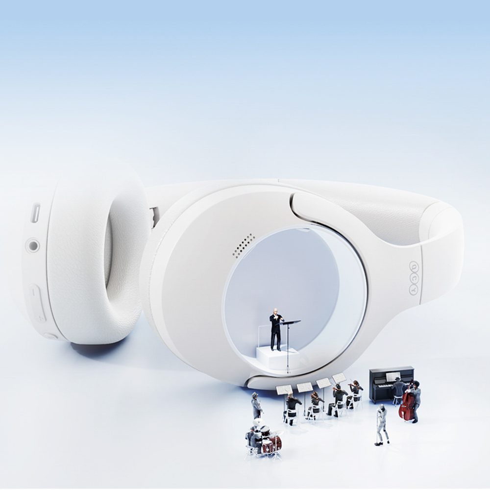 QCY H3 Lite Over-Ear Headphones with ANC and Bluetooth 5.3 - Whiteeng