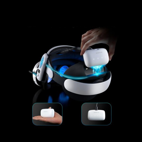BoboVR B100 External Battery for Meta Quest S3 Pro and E3 Pro - Whiteeng