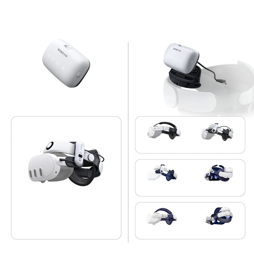 BoboVR B100 External Battery for Meta Quest S3 Pro and E3 Pro - Whiteeng