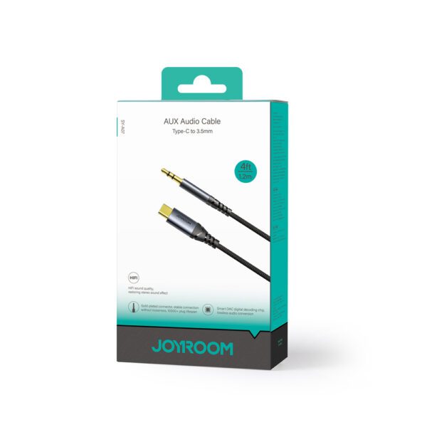 208166_1 Joyroom Audio Transfer Series SY-A07 Mini Jack 3.5mm/USB-C Cable 1.2m - Blackeng