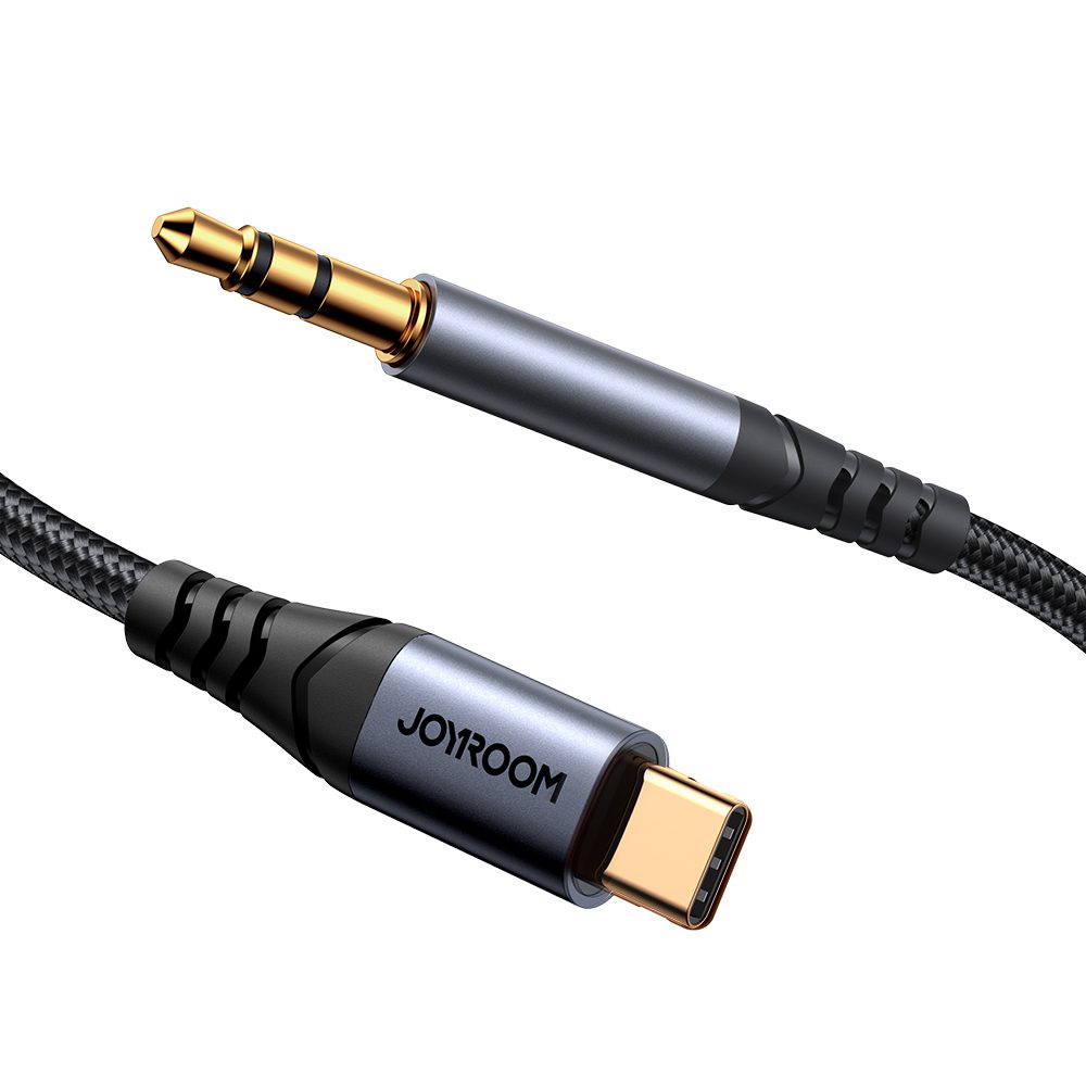 208166_7 Joyroom Audio Transfer Series SY-A07 Mini Jack 3.5mm/USB-C Cable 1.2m - Blackeng