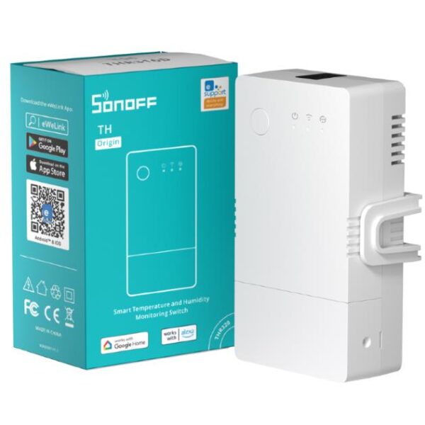 20905 SONOFF THR320 ΕΞΥΠΝΟΣ ΔΙΑΚΟΠΤΗΣ ΜΕ ΘΕΡΜΟΚΡΑΣΙΑ / ΥΓΡΑΣΙΑ TH ORIGIN 20A